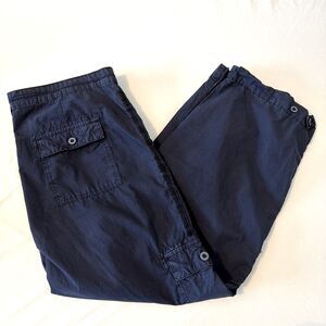 Pilcro Anthropologie Womens 31 Navy Blue Utility Cargo Hiking Pants Lightweight